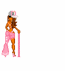Glittery Pink Sexy Doll with a Cane