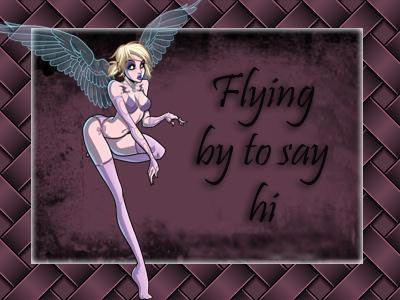 Flying By To Say Hi, Girl, Wings, Black Text