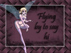 Flying By To Say Hi, Girl, Wings, Black Text