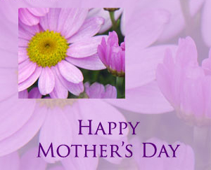 Happy Mother's Day, flowers, violet text