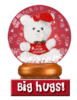 Big Hugs, bear in snow globe 