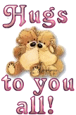 Hugs To you all ! pink text