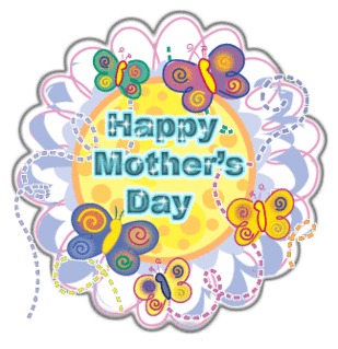 Happy Mother's Day , Blue Glitter Text