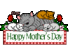 Happy Mother's Day , Cats, Green Text