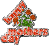 happy mother's day, glitter red text, roses