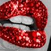 Lips Red Glitter
