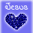 Jesus blue glitter heart