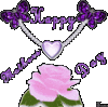 Happy Mothers Day,glitter violet text 