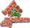 happy mother's day, glitter red text, roses