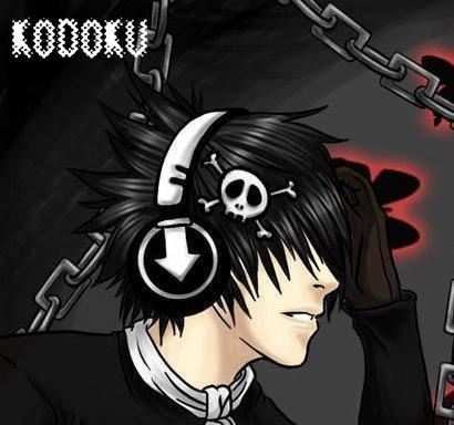 cool emo boys cartoon. emo guy listening music