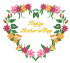 happy mother's day , heart, flowers