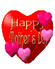 happy mother's day, red heart, pink hearts