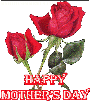 HAPPY MOTHER'S DAY, RED GLITTER ROSES