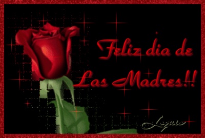  Cute, Red Rose, animated with quote- feliz dia de las madres