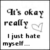 IT'S OKAY REALLY I JUST HATE MYSELF