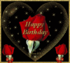 Happy Birthday -- Red Rose, Golden Heart