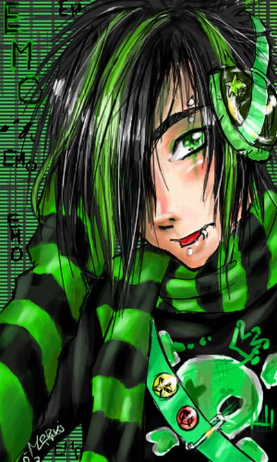 emo green background