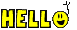 hello, yellow text