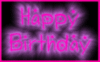 happy birthday, pink text