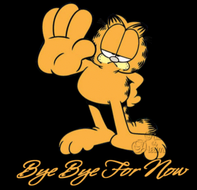 Bye bye for now Garfield