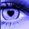 Blue eye/heart pupil