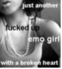 emo girl with a broken heart