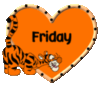 friday, orange tiger, heart