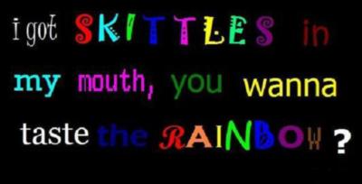 skittles in my mouth