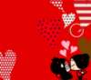 kiss, red background