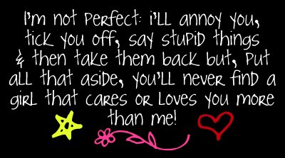 I'm not perfect