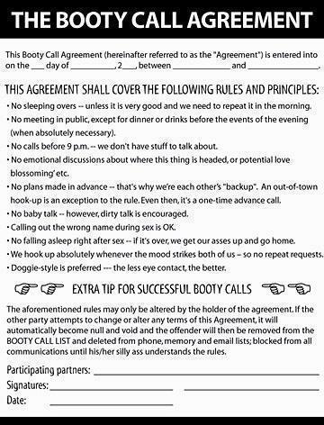 booty call agreement