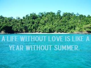 a life without love is like a year without summer