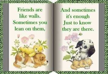 friends are like walls, sometimes you lean on them, and sometimes it's enough just to know they are there