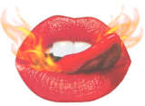 hot red , fire lips