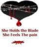 she holds the blade she feels the pain
