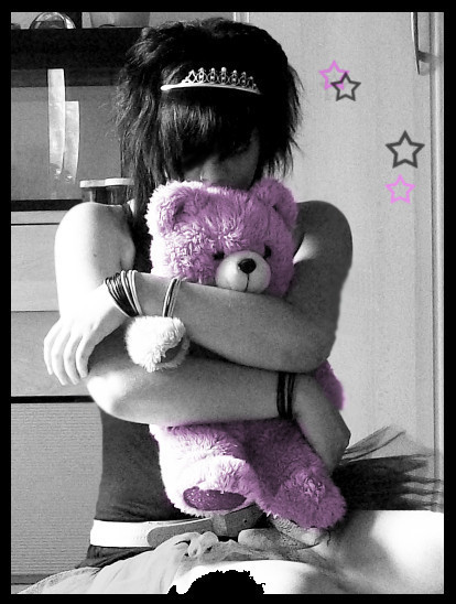 emo girl with bear