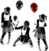 emo girls and balloons