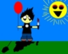 emo , red balloon