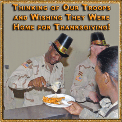Thinking of our Troops and wishing they were home for Thanksgiving!