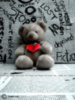 miss you, bear whit red heart