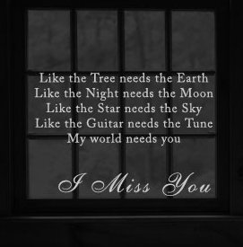 like the tree needs the earth, like the night needs the moon, like the star needs the sky, like the guitar needs the tune my world need you