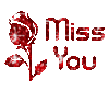 miss you, red glitter rose