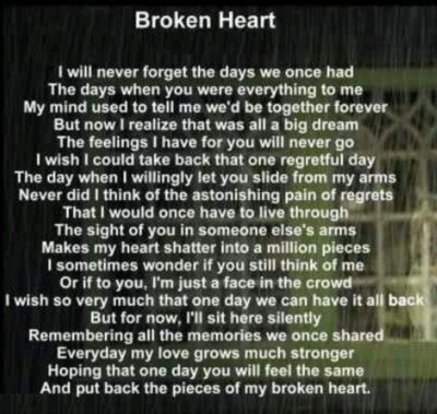 put back the pieces of my broken heart