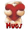 Hugs, animated heart