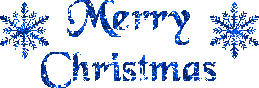 merry christmas. blue glitter text
