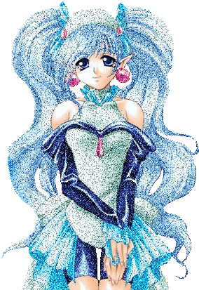 anime girl, blue hairs
