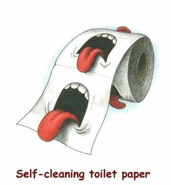 Self cleaning toliet paper
