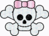 Skull with pink bow