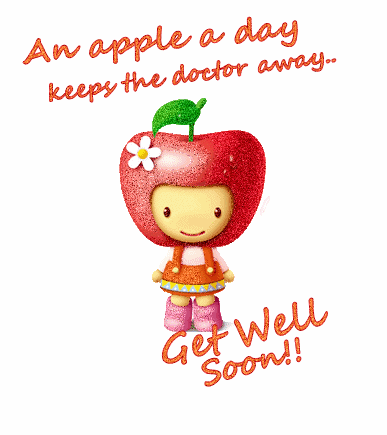 Get well soon! cute apple girl