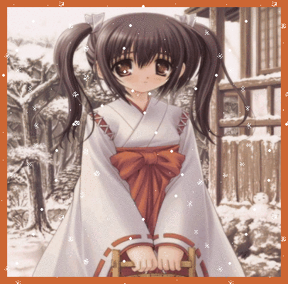 Korean snow anime girl